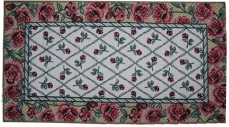 Ковер MAC Carpet "Розетта. Цветы", цвет: бежевый, 80 x 150 см