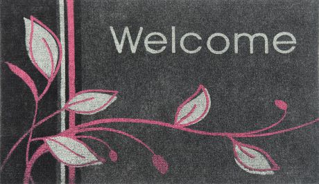 Коврик придверный EFCO "Нью Эден", цвет: серый, белый, розовый, 68 х 45 см