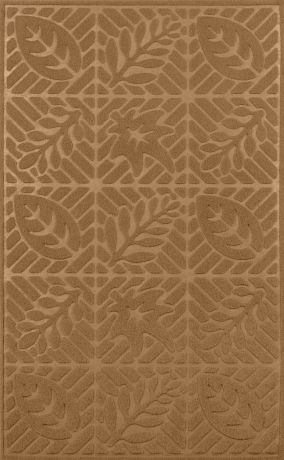 Коврик придверный SunStep "Листья", фигурный, цвет: бежевый, 80 х 50 см