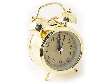 Часы настольные "Эврика", цвет: золотистый, диаметр 7 см