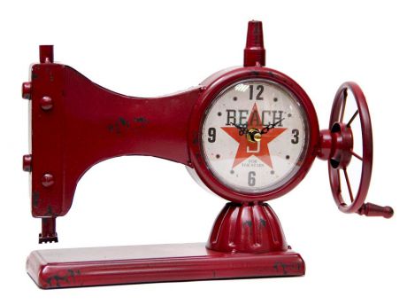 Часы настольные Magic Home "Швейная Машинка", кварцевые, цвет: красный