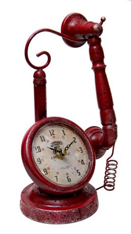 Часы настольные Magic Home "Телефон", кварцевые, цвет: красный