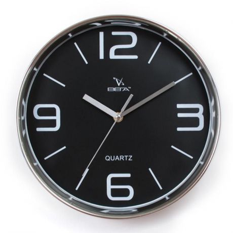 Часы настенные Вега "Черная классика", диаметр 28 см