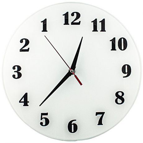 Часы настенные Эврика "АнтиЧасы. Классика белая", стеклянные, цвет: белый, диаметр 28 см