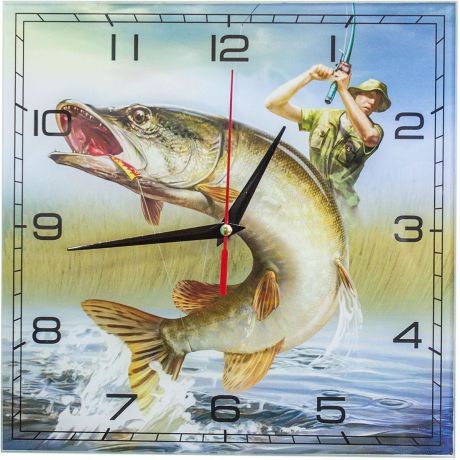 Часы настенные Эврика "Рыбалка"