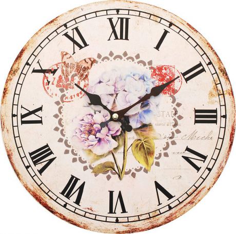 Часы настенные Белоснежка "Садовые цветы", диаметр 34 см