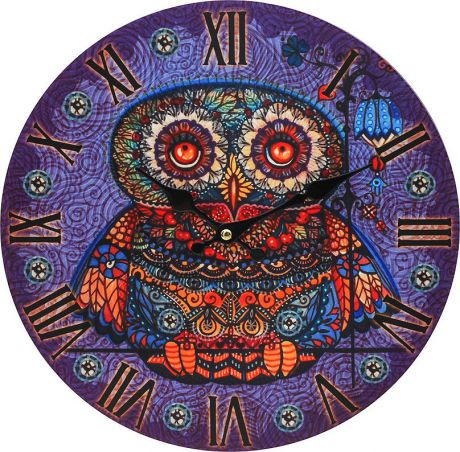 Часы настенные Белоснежка "Волшебная сова", диаметр 34 см