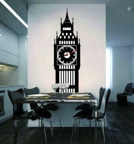 Настенные декоративные часы-стикеры Perfecto "Big Ben". GLM-T005