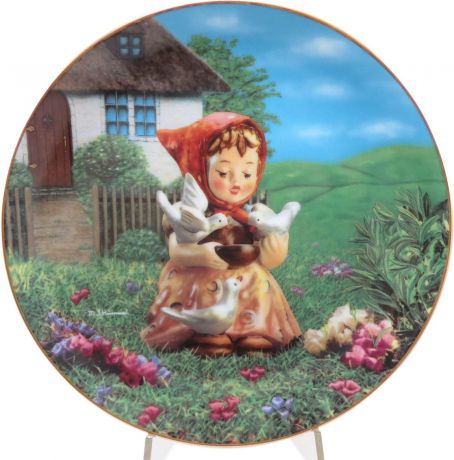 Декоративная коллекционная тарелка "Нежные Друзья: Золушка". Фарфор, деколь, золочение, США, Хуммель, Danbury Mint, 1991