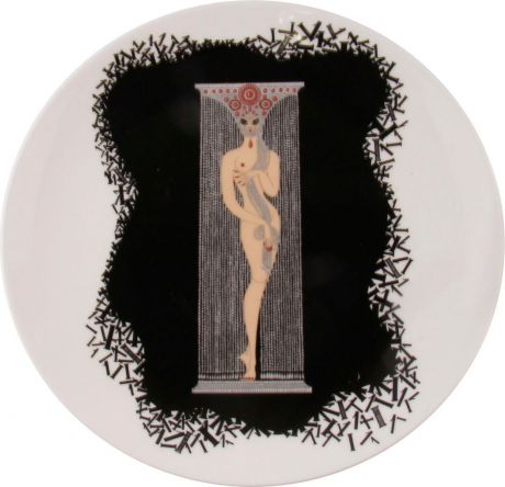 Декоративная тарелка "Цифра 1". Фарфор, роспись. Erte, Япония, конец XX века