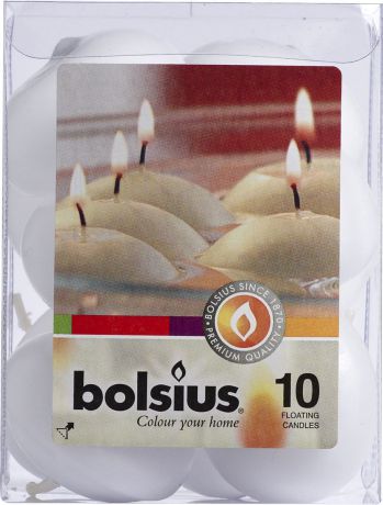 Набор декоративных свечей "Bolsius", цвет: белый, 10 шт
