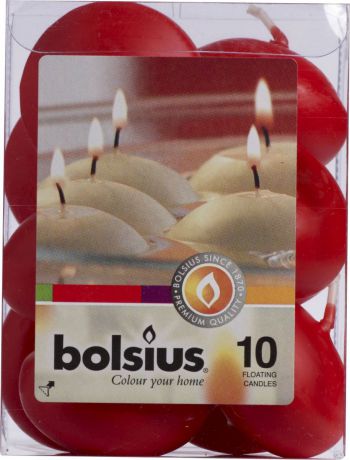 Набор декоративных свечей "Bolsius", цвет: красный, 10 шт