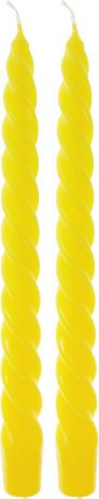 Набор декоративных свечей "Омский свечной завод", цвет: желтый, высота 24 см, 2 шт
