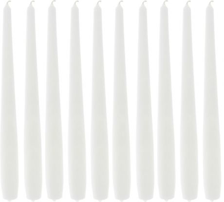 Набор свечей "Омский cвечной завод", цвет: белый, высота 24 см, 10 шт