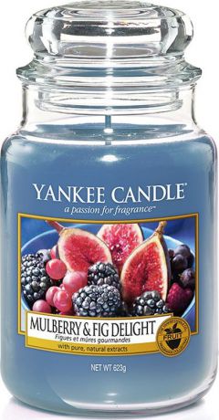 Свеча ароматизированная Yankee Candle "Инжир и Ежевика", большая, в стеклянной банке, 623 г