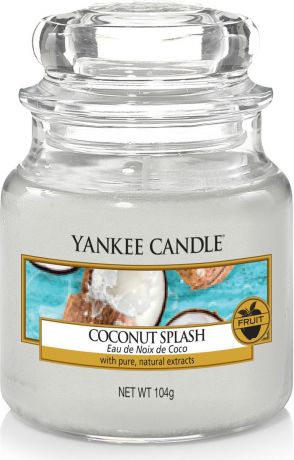 Свеча ароматизированная Yankee Candle "Кокосовый всплеск / Coconut Splash", цвет: белый, высота 8,6 см