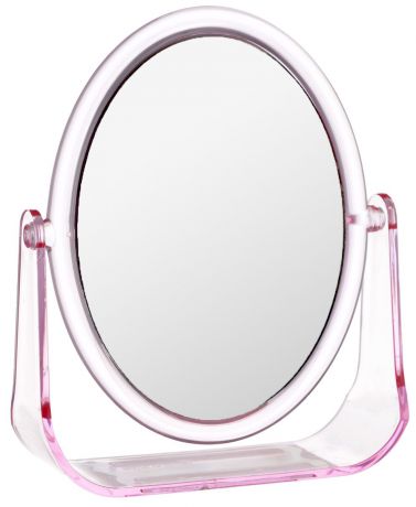 Зеркало косметическое "Top Star", настольное, цвет: розовый, 15 х 12 см