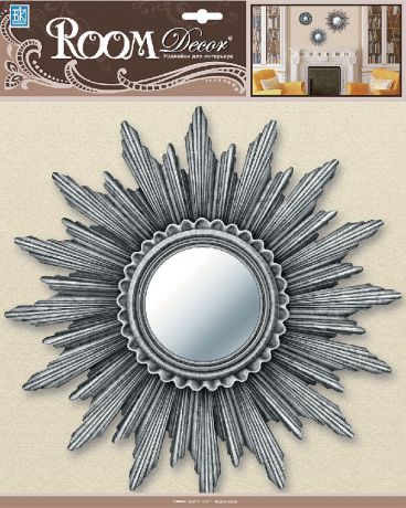 Наклейка интерьерная Room Decor "Зеркало среднее №3", цвет: серебряный, 3D