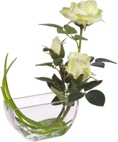 Цветы декоративные Engard "Розы", в вазе, высота 32 см