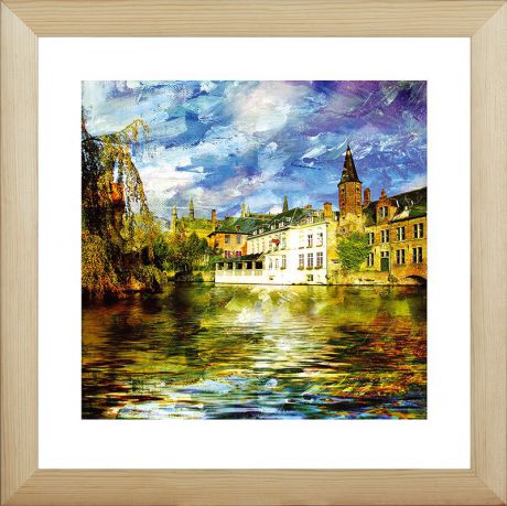 Картина Postermarket "Старый канал в Бельгии", 40 х 40 см