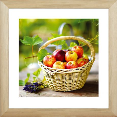 Картина Postermarket "Корзина с яблоками", 40 х 40 см