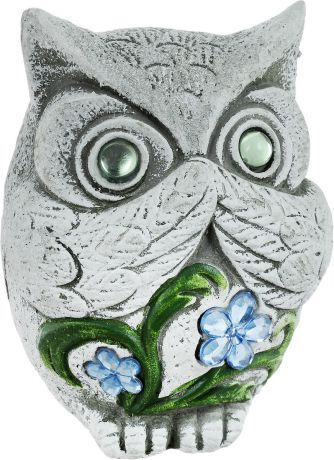 Фигурка декоративная Лилло "Сова", цвет: серый, зеленый, голубой, высота 12 см