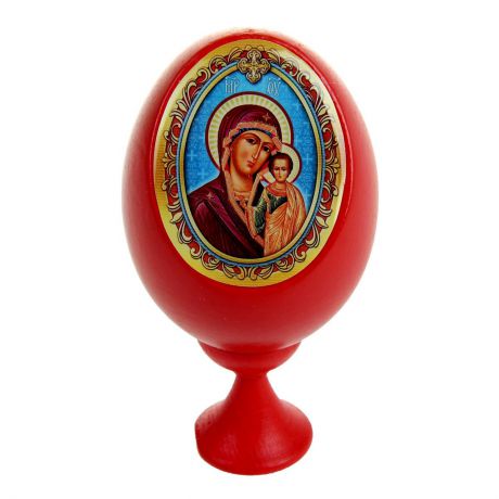 Яйцо декоративное Sima-land "Казанская икона Божьей Матери", на подставке, высота 11 см