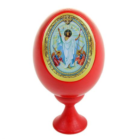 Яйцо декоративное Sima-land "Христос Воскресший", на подставке, высота 11 см
