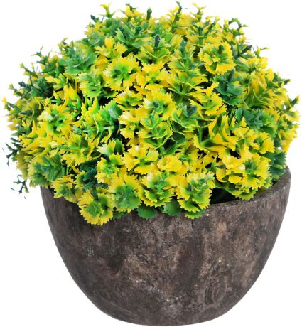 Композиция цветочная Engard "Азалия", в кашпо, мелкие листья, цвет: зеленый, 15 х 13,5 см