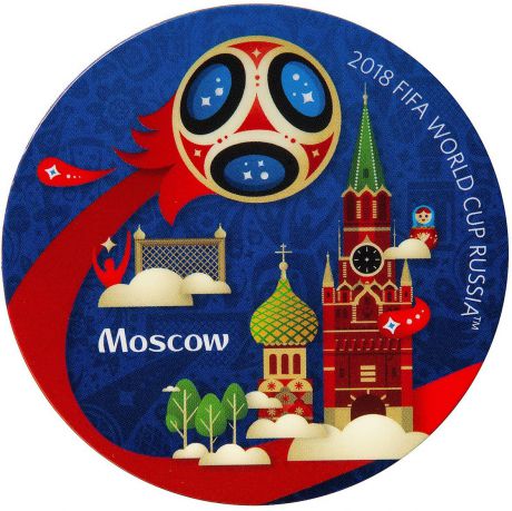 Магнит сувенирный FIFA 2018 "Москва", диаметр 6 см. СН501