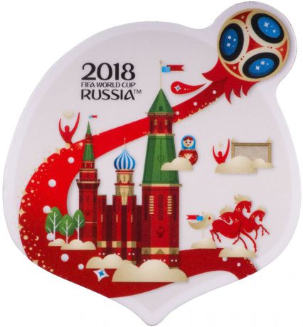 Магнит сувенирный FIFA 2018 "Летящий мяч Россия", 8 х 11 см. СН521