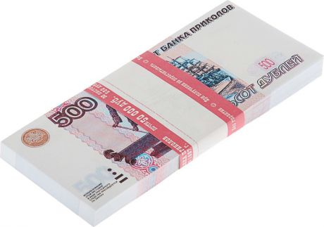 Деньги сувенирные ОКеюшки "Пачка купюр 500 рублей", 90 шт