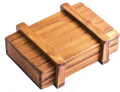 Головоломка Эврика "Сейф", деревянная, цвет: коричневый, 12 х 9 х 4 см
