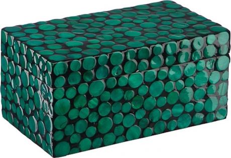 Шкатулка для хранения ВеЩицы "Малахитовые кольца", цвет: зеленый, черный, 21 х 12 х 10 см