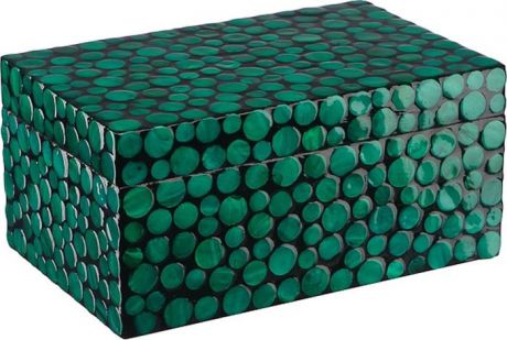 Шкатулка для хранения ВеЩицы "Малахитовые кольца", цвет: зеленый, черный, 25 х 16 х 12 см