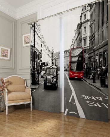 Комплект фотоштор Сирень "Классика Лондона", на ленте, высота 260 см. 03895-ФШ-БЛ-001