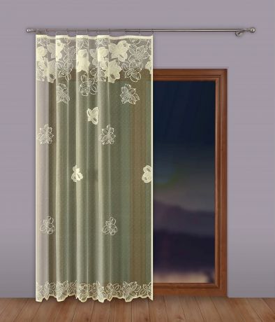 Тюль "P Primavera Firany", на ленте, цвет: кремовый, высота 270 см, ширина 500 см. 1110349