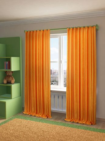 Штора Sanpa Home Collection "Жульет", на ленте, цвет: оранжевый, высота 270 см