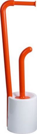 Стойка напольная Fixsen "Wendy": держатель для бумаги, ершик для унитаза, цвет: оранжевый, 69,8 х 20,4 х 16 см