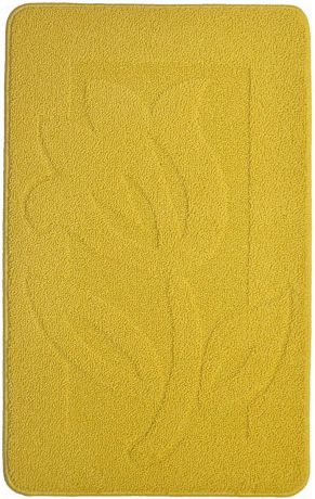 Коврик для ванной "Kamalak Tekstil", цвет: желтый, 60 x 100 см