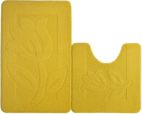 Набор ковриков для ванной комнаты "Kamalak Tekstil", цвет: желтый, 2 шт