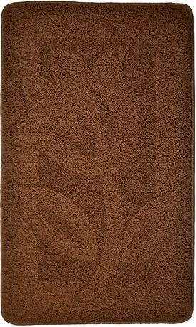Коврик для ванной "Kamalak Tekstil", цвет: коричневый, 60 x 100 см. УКВ-1010