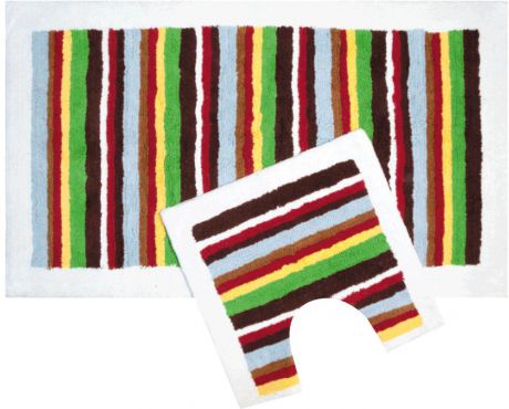 Набор ковриков для ванной Iddis "Palette", цвет: коричнево-красный, 70 х 120 см, 50 х 50 см, 2 шт