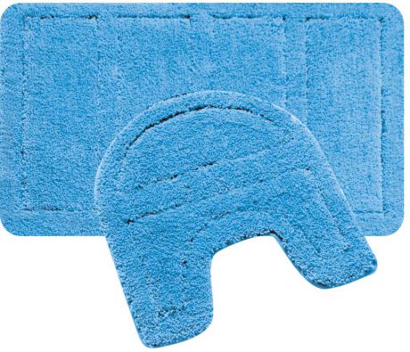Набор ковриков для ванной Iddis "Blue Landscape", цвет: синий, 60 х 90 см, 50 х 50 см, 2 шт