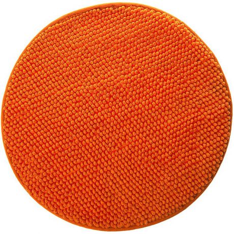 Коврик для ванной Fresh Code "Шенилл", круглый, цвет: оранжевый, диаметр 50 см