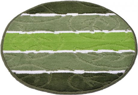 Коврик для ванной комнаты Dasch "Листопад", цвет: зеленый, диаметр 55 см