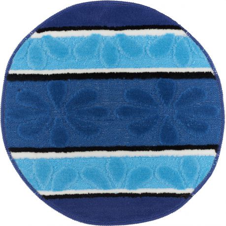 Коврик для ванной комнаты Dasch "Ромашка", цвет: синий, голубой, диаметр 55 см