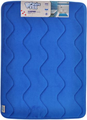 Коврик для ванной White Fox "Relax. Волна", цвет: синий, 50 х 70 см