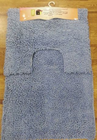 Набор ковриков для ванной "Shee Sai International", цвет: голубой, 60 х 90 см + 60 х 50 см
