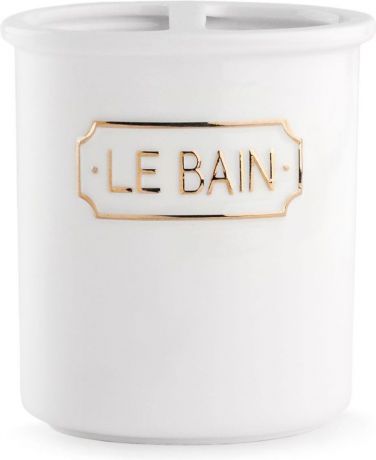 Стакан для зубных щеток Wess "Le Bain" blanc, с разделителем, цвет: белый. G86-81